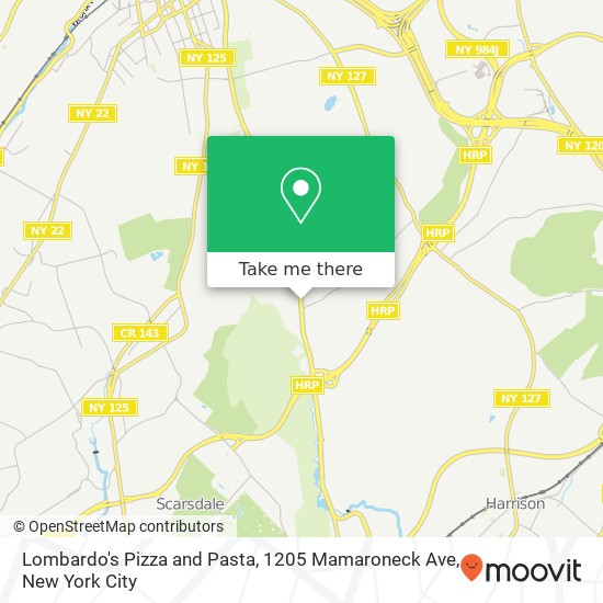 Mapa de Lombardo's Pizza and Pasta, 1205 Mamaroneck Ave