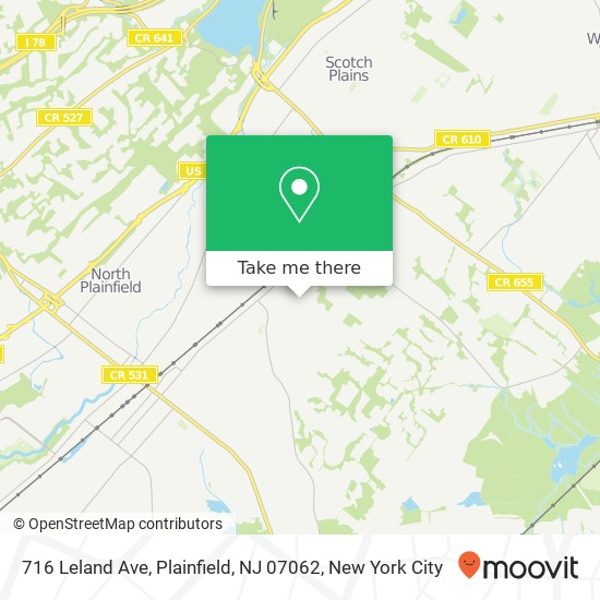 Mapa de 716 Leland Ave, Plainfield, NJ 07062