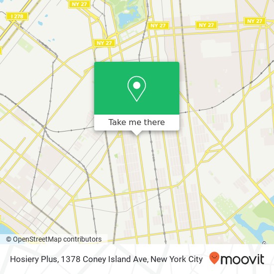 Mapa de Hosiery Plus, 1378 Coney Island Ave