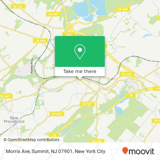 Mapa de Morris Ave, Summit, NJ 07901