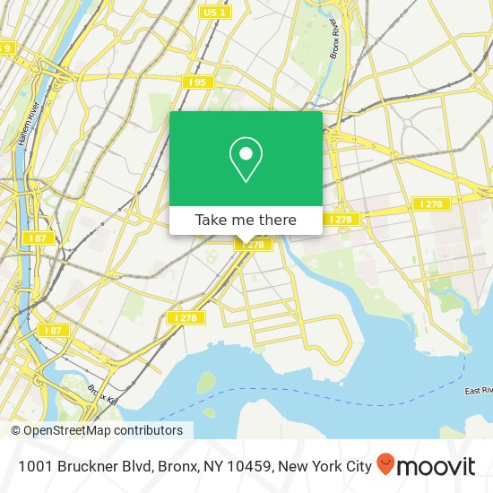 Mapa de 1001 Bruckner Blvd, Bronx, NY 10459