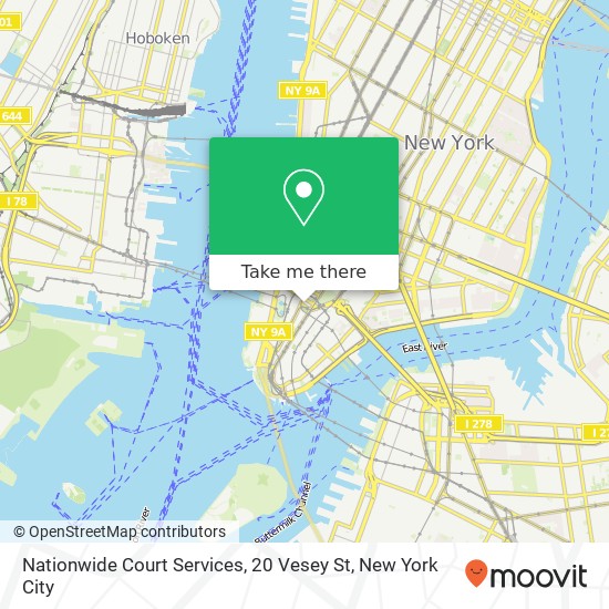 Mapa de Nationwide Court Services, 20 Vesey St