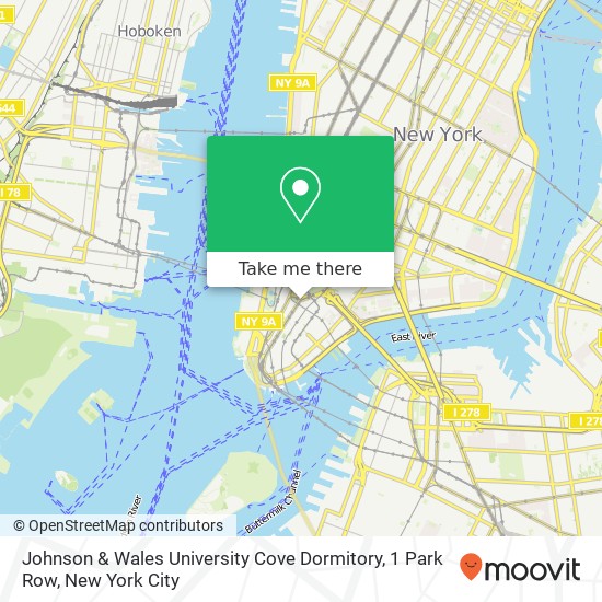 Mapa de Johnson & Wales University Cove Dormitory, 1 Park Row