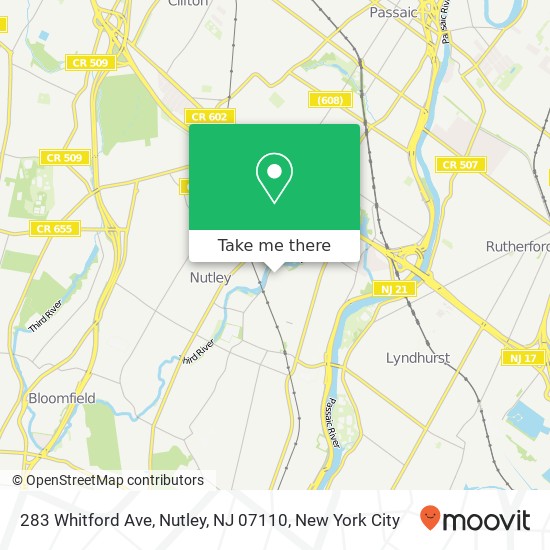 283 Whitford Ave, Nutley, NJ 07110 map