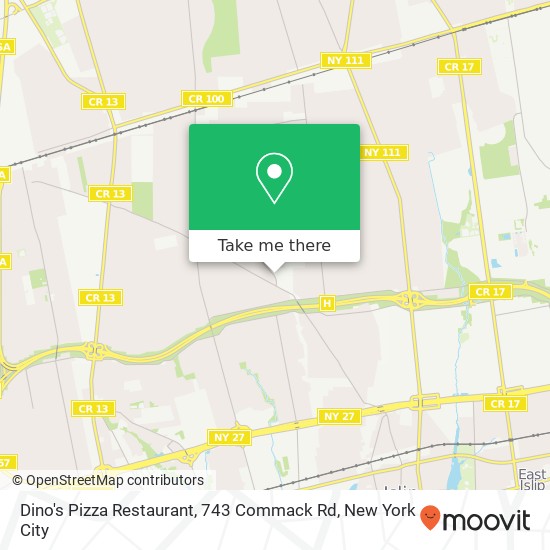 Dino's Pizza Restaurant, 743 Commack Rd map