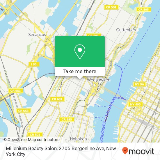 Mapa de Millenium Beauty Salon, 2705 Bergenline Ave