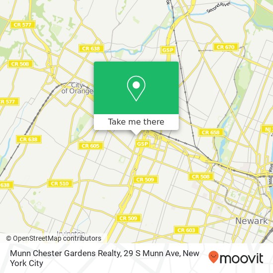 Mapa de Munn Chester Gardens Realty, 29 S Munn Ave