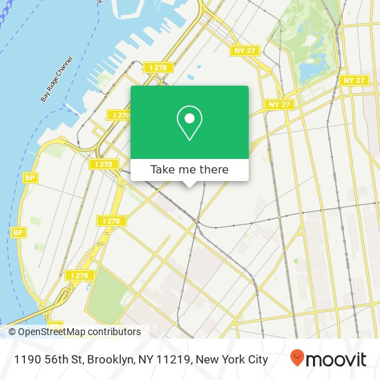 Mapa de 1190 56th St, Brooklyn, NY 11219