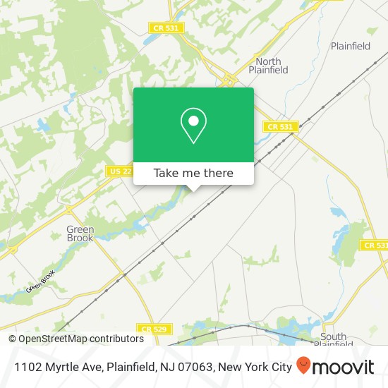 Mapa de 1102 Myrtle Ave, Plainfield, NJ 07063