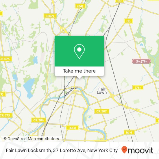 Mapa de Fair Lawn Locksmith, 37 Loretto Ave
