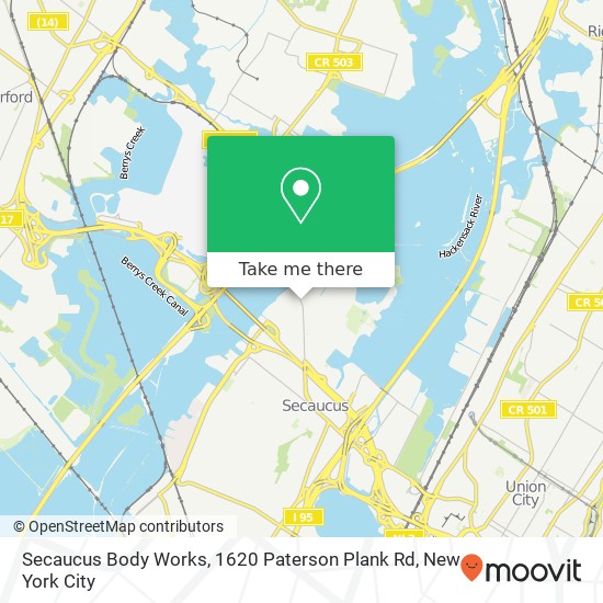 Secaucus Body Works, 1620 Paterson Plank Rd map