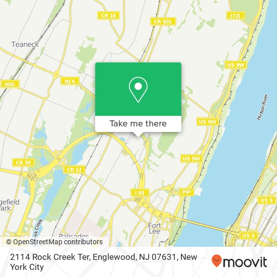 Mapa de 2114 Rock Creek Ter, Englewood, NJ 07631