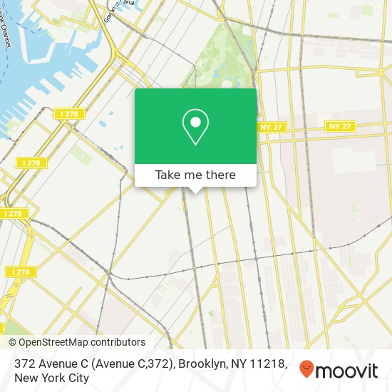 Mapa de 372 Avenue C (Avenue C,372), Brooklyn, NY 11218
