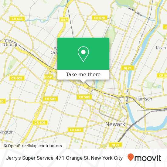 Jerry's Super Service, 471 Orange St map