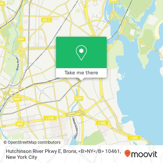 Hutchinson River Pkwy E, Bronx, <B>NY< / B> 10461 map