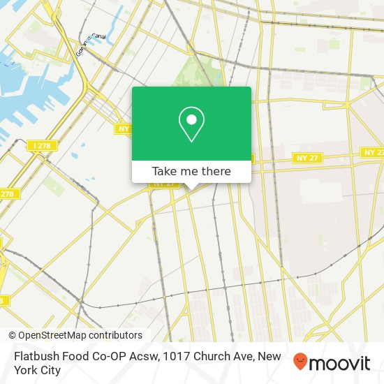 Flatbush Food Co-OP Acsw, 1017 Church Ave map
