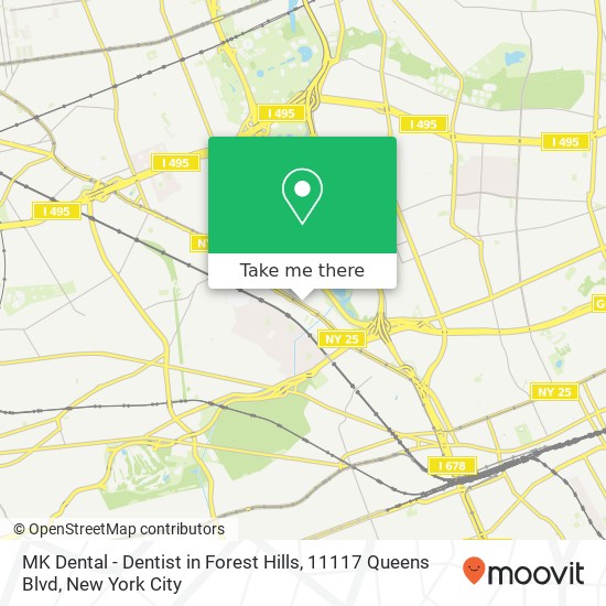 MK Dental - Dentist in Forest Hills, 11117 Queens Blvd map