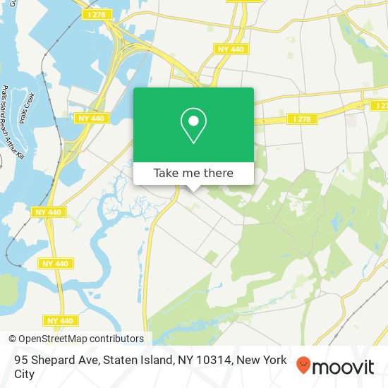 Mapa de 95 Shepard Ave, Staten Island, NY 10314