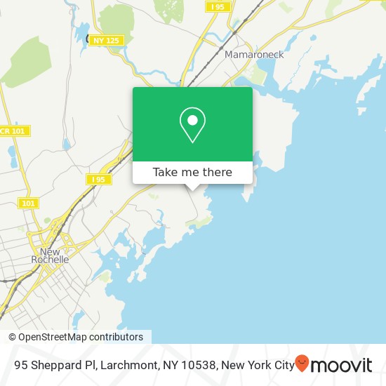 Mapa de 95 Sheppard Pl, Larchmont, NY 10538