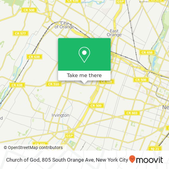 Church of God, 805 South Orange Ave map