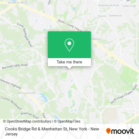 Cooks Bridge Rd & Manhattan St map