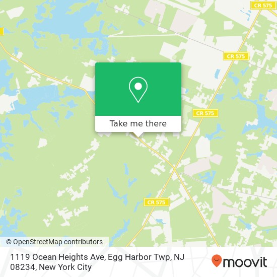 Mapa de 1119 Ocean Heights Ave, Egg Harbor Twp, NJ 08234