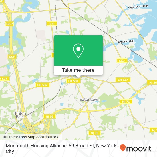 Mapa de Monmouth Housing Alliance, 59 Broad St