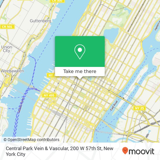 Mapa de Central Park Vein & Vascular, 200 W 57th St