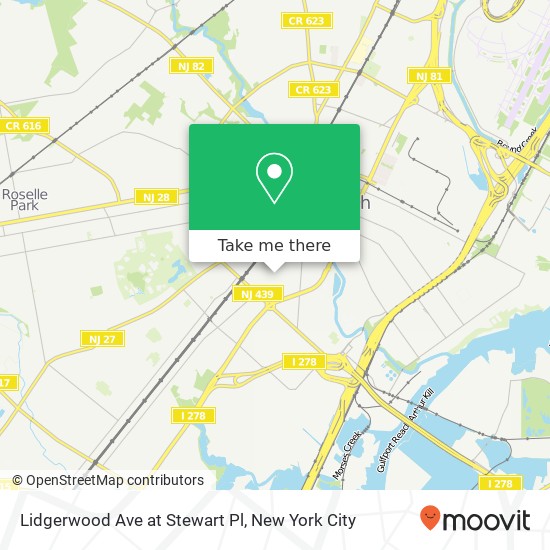 Mapa de Lidgerwood Ave at Stewart Pl