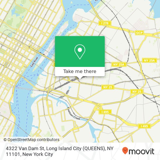 Mapa de 4322 Van Dam St, Long Island City (QUEENS), NY 11101