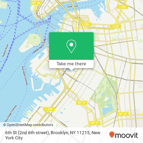 Mapa de 6th St (2nd 6th street), Brooklyn, NY 11215