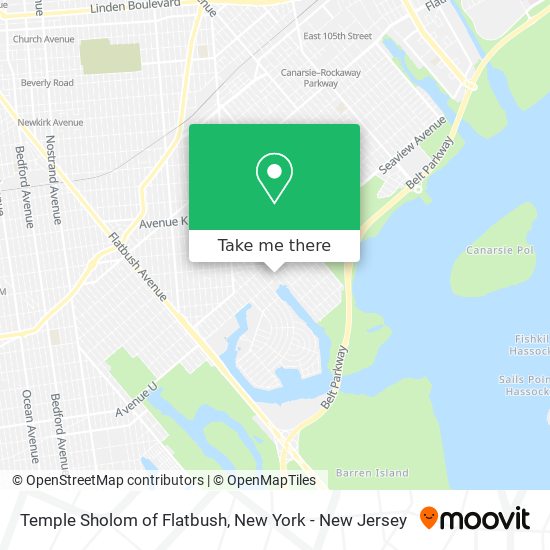 Temple Sholom of Flatbush map