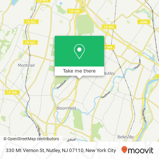 Mapa de 330 Mt Vernon St, Nutley, NJ 07110