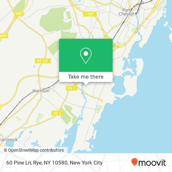 Mapa de 60 Pine Ln, Rye, NY 10580
