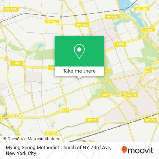 Myung Seong Methodist Church of NY, 73rd Ave map