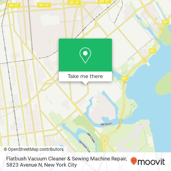 Mapa de Flatbush Vacuum Cleaner & Sewing Machine Repair, 5823 Avenue N