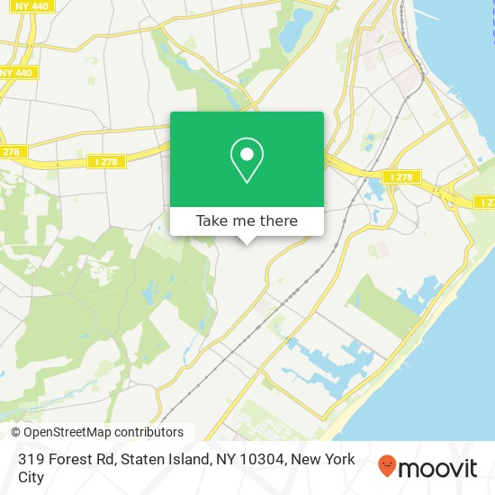 Mapa de 319 Forest Rd, Staten Island, NY 10304