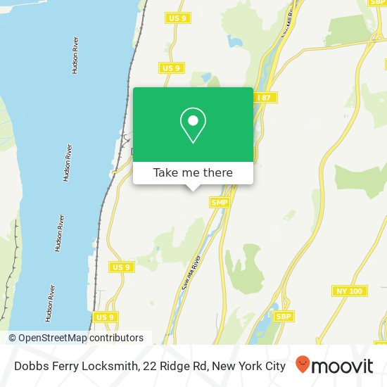 Mapa de Dobbs Ferry Locksmith, 22 Ridge Rd