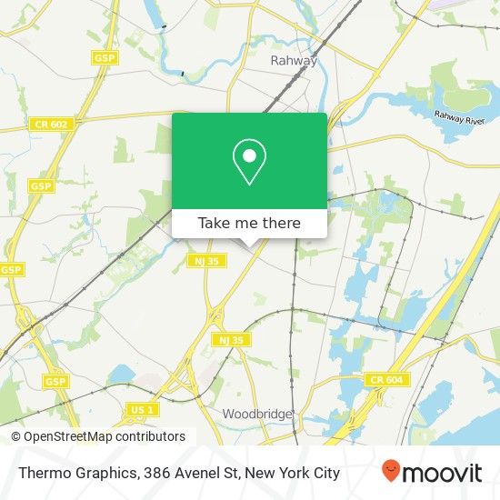 Mapa de Thermo Graphics, 386 Avenel St