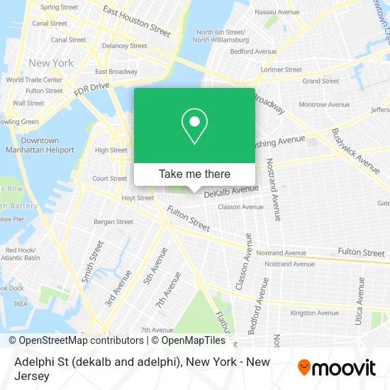 Mapa de Adelphi St (dekalb and adelphi)