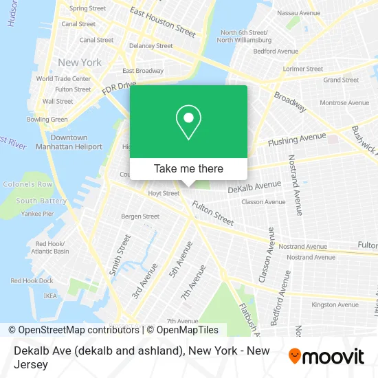 Dekalb Ave (dekalb and ashland) map