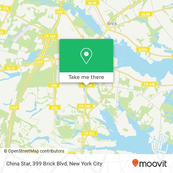 Mapa de China Star, 399 Brick Blvd