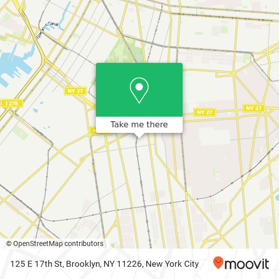 Mapa de 125 E 17th St, Brooklyn, NY 11226
