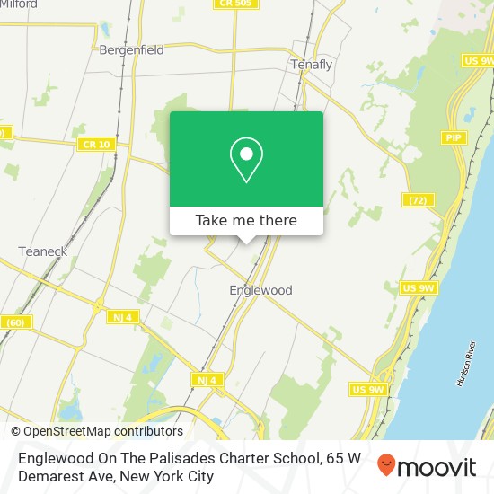 Englewood On The Palisades Charter School, 65 W Demarest Ave map