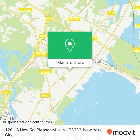 Mapa de 1201 S New Rd, Pleasantville, NJ 08232