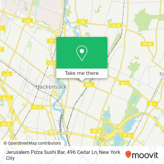 Jerusalem Pizza Sushi Bar, 496 Cedar Ln map