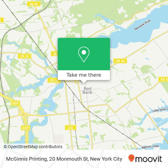 Mapa de McGinnis Printing, 20 Monmouth St