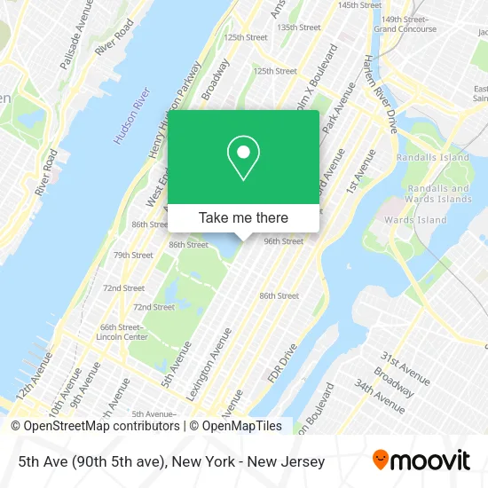 5th Ave (90th 5th ave) map