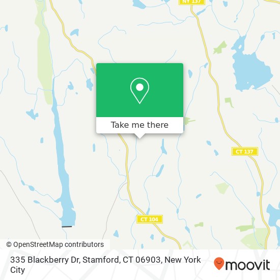 Mapa de 335 Blackberry Dr, Stamford, CT 06903