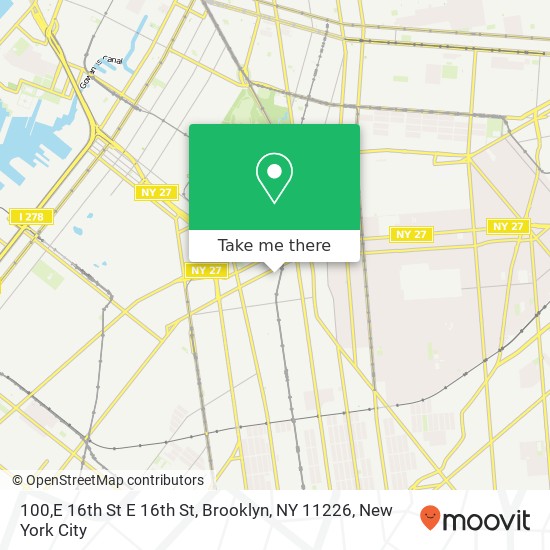 Mapa de 100,E 16th St E 16th St, Brooklyn, NY 11226
